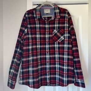 Flag & Anthem Men's Red Plaid Casual Button Down Shirt Size XL